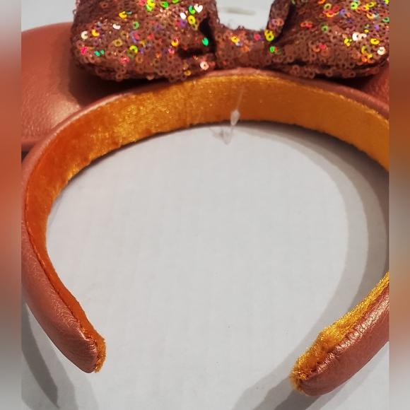 Disney PARKS PEACH‎ PUNCH sequin Minnie Mouse Ears Headband NWT - Picture 4 of 9